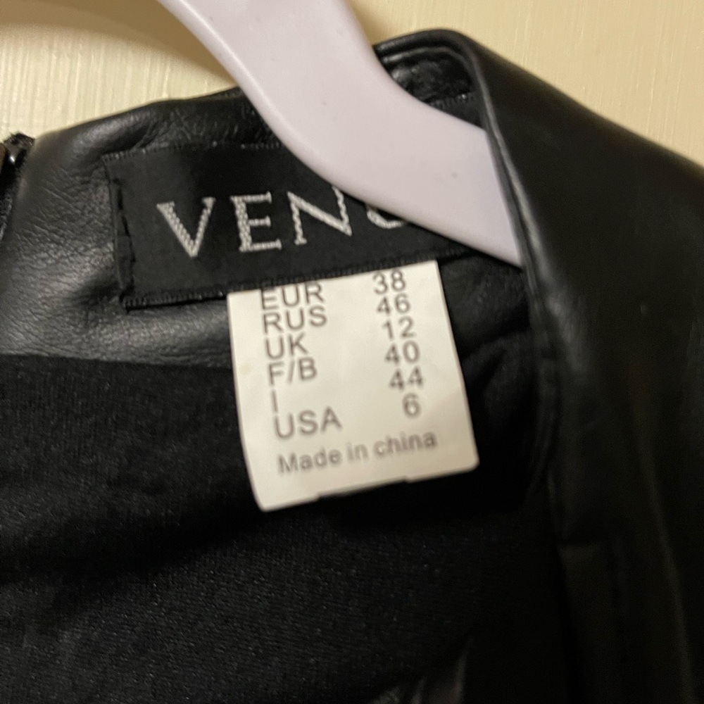 Brand New Venus Size 6 Faux Leather Midi  Dress